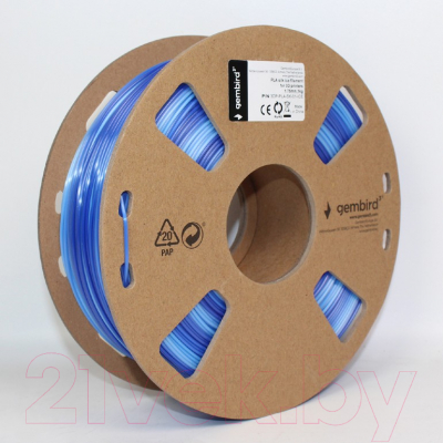 Пластик для 3D-печати Gembird PLA / 3DP-PLA-SK-01-ICE (1.75мм, 1кг, Ice Blue)