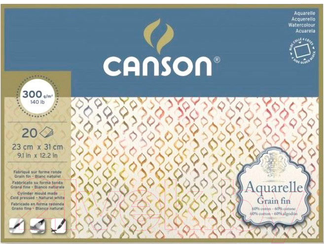 Набор бумаги для рисования Canson Aquarell / 400106437