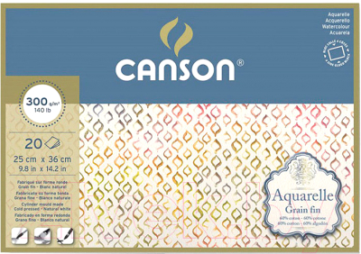 Набор бумаги для рисования Canson Aquarell / 400106438 (20л)