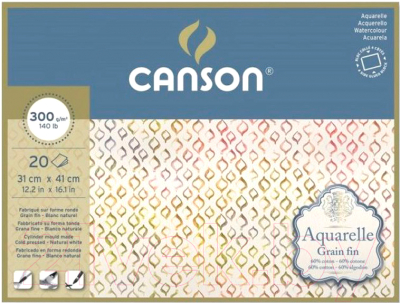 Набор бумаги для рисования Canson Aquarell / 400106440 (20л)