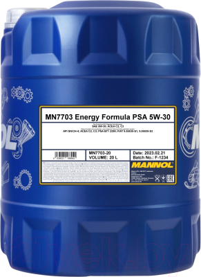 Моторное масло Mannol Energy Formula PSA 5W30 C3 / MN7703-20 (20л)