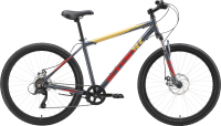 Велосипед STARK Respect 26.1 D Microshift 2023 (20, серый/красный/желтый) - 