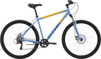 Велосипед STARK Respect 29.1 D Microshift 2023 (18, голубой металлик/синий/оранжевый) - 