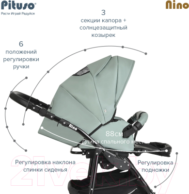 Детская универсальная коляска Pituso Nino 2 в 1 / 4003 (Sage)