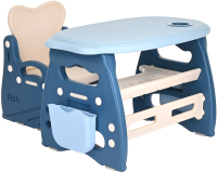 Комплект мебели с детским столом Pituso Fish / UN-ZY28 (голубой) - 