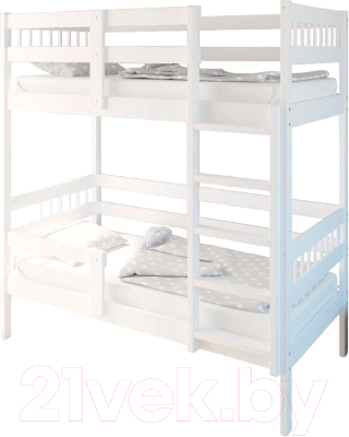 Двухъярусная кровать детская Pituso Hanna-2 New №7/2 (белый)