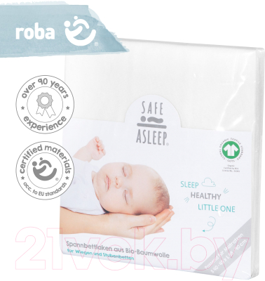 Простыня для малышей Roba Safe Asleep / 0262GJWE (белый)