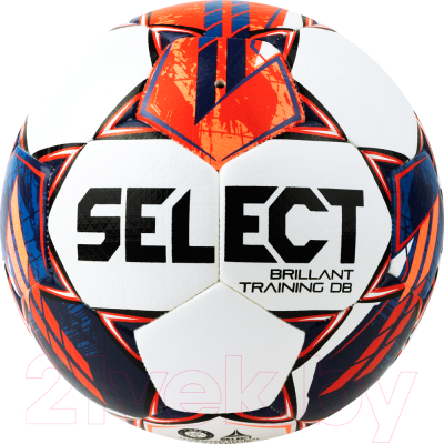 Футбольный мяч Select Brillant Training DB V23 / 0865160003 (размер 5, белый/оранжевый)