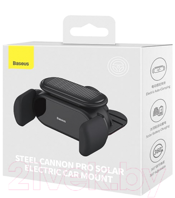 Держатель для смартфонов Baseus Steel Cannon Pro Solar Electric / SUGP010001 (черный)
