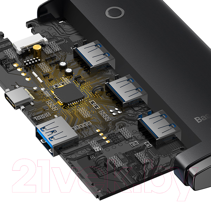 USB-хаб Baseus Lite Series 4-Port Type-C HUB Adapter / WKQX030301 (черный) — фото 5