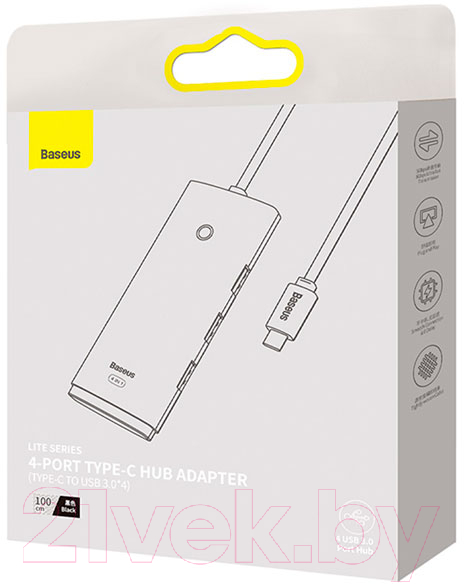 USB-хаб Baseus Lite Series 4-Port Type-C HUB Adapter / WKQX030401