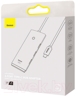 USB-хаб Baseus Lite Series 4-Port Type-C HUB Adapter / WKQX030401 (черный)