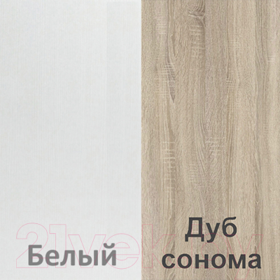 Комод Кортекс-мебель Бари 60 3ш (белый/белый/дуб сонома)