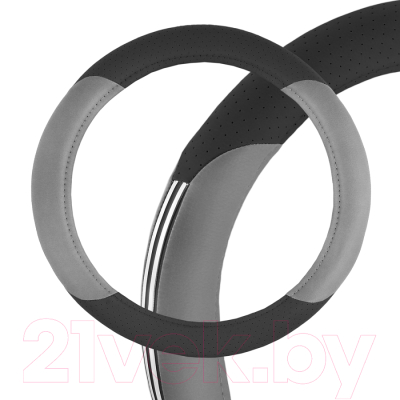 Оплетка на руль Skyway Eco Crome 3 XL / S01102091 (черный/серый)