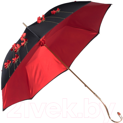 Зонт-трость Pasotti Nero Maki Application Oro Heart