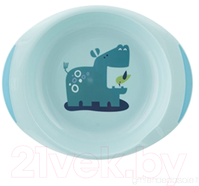 Набор тарелок для кормления Chicco 340624049 (голубой/зеленый)