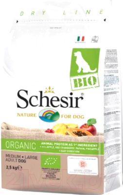 Сухой корм для собак Schesir Bio Adult Dog с домашней птицей (2.5кг)