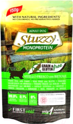 Влажный корм для собак Stuzzy Monoprotein свежая телятина со свеклой (150г)