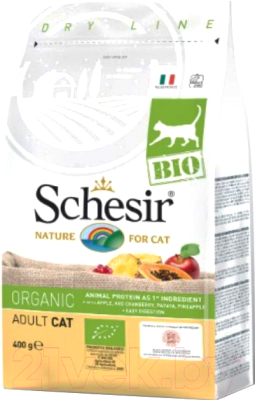 Сухой корм для кошек Schesir Bio с домашней птицей (400г)