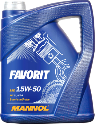 Моторное масло Mannol Favorit 15W50 SL/CF-4 / MN7510-5 (5л)