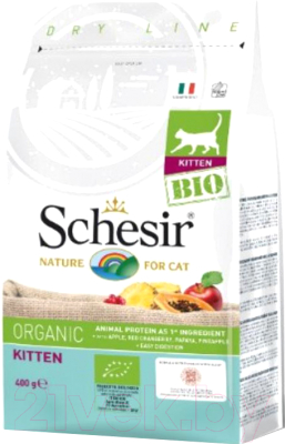 Сухой корм для кошек Schesir Bio Kitten с домашней птицей (400г)