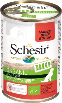 Влажный корм для собак Schesir Bio с говядиной (400г)