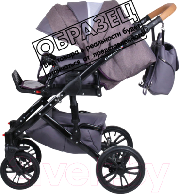 Детская универсальная коляска Alis Camaro F 3 в 1 (cm03, фиолетовый узор/фиолетовая кожа)