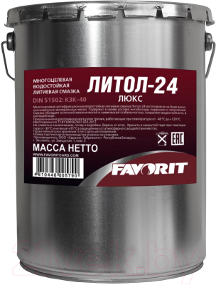 Смазка техническая Favorit Литол-24 Люкс Metal / 54358 (9кг)