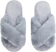 Тапочки домашние Amaro Home Bunny Открытый нос / HOME-4025Bu-Gr-38 (р.38-39, серый) - 