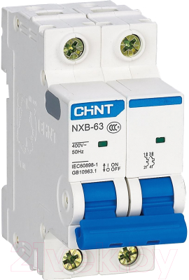 Выключатель автоматический Chint NXB-63 2P 6A 6кА D (R) / 814103
