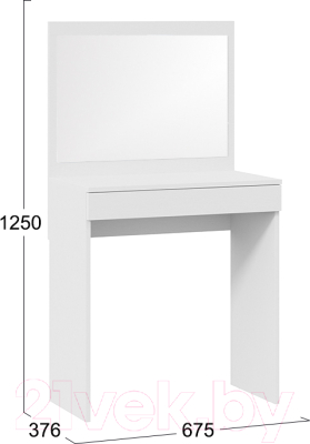 Туалетный столик с зеркалом ТриЯ Никки Тип 1 (белый ясень)