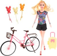 Кукла с аксессуарами Наша игрушка Прогулка на велосипеде / C742 - 