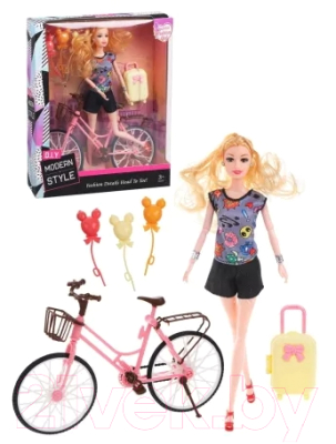 Кукла с аксессуарами Наша игрушка Прогулка на велосипеде / C742