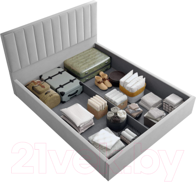 Полуторная кровать Аквилон Рица-1 12 ПМ (конфетти сильвер)