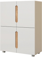 Тумба Мебель-КМК 4Д Шанталь 0955.3 (аляска/навара/белый глянец) - 