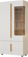 Шкаф с витриной Мебель-КМК 4Д Шанталь 0955.1 (аляска/навара/белый глянец) - 