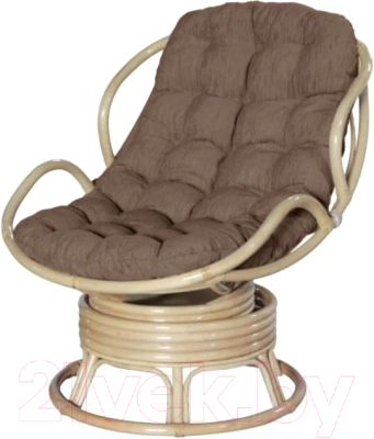 Кресло садовое Мир Ротанга Papasan Mini 23/03В (белый/коричневый)