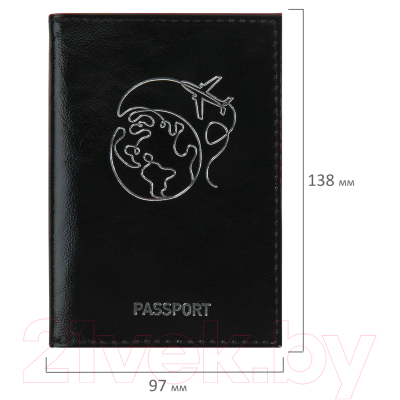 Обложка на паспорт Brauberg Airplane / 238212 (черный)