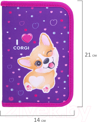 Пенал Brauberg I Love Corgi / 271530