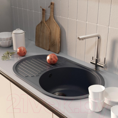 Изображение товара Мойка кухонная Mixline ML-GM16 551933 (антрацитовый)