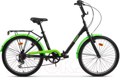 Велосипед AIST Smart 2.1 24 2023 (черный/зеленый)