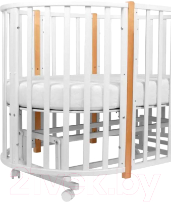 Детская кровать-трансформер INDIGO Born 7 в 1 (белый/натуральный New)
