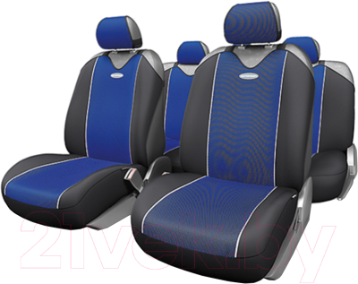 Комплект чехлов для сидений Autoprofi Carbon Plus CRB-902P BK/BL