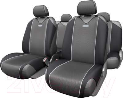 Комплект чехлов для сидений Autoprofi Carbon CRB-802 GY