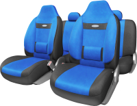 Комплект чехлов для сидений Autoprofi Comfort COM-1105H BK/BL (черный/синий) - 