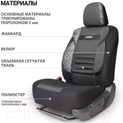Комплект чехлов для сидений Autoprofi Comfort CMB-1105 Anthracite