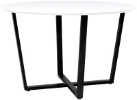 Обеденный стол Millwood Орлеан Л18 D120 (белый/металл черный) - 