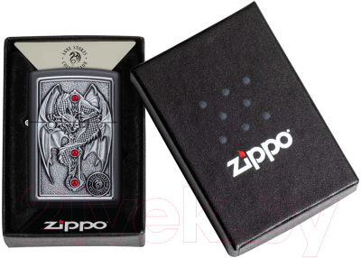 Зажигалка Zippo Winged Dragon Cross Design / 49755 (черный)