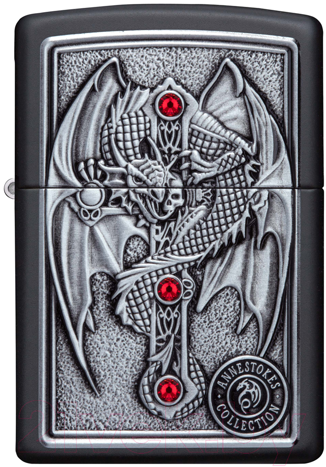 Зажигалка Zippo Winged Dragon Cross Design / 49755 (черный) — фото 2