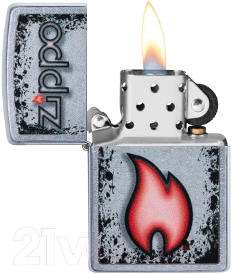 Зажигалка Zippo Flame Design / 49576 (серебристый)
